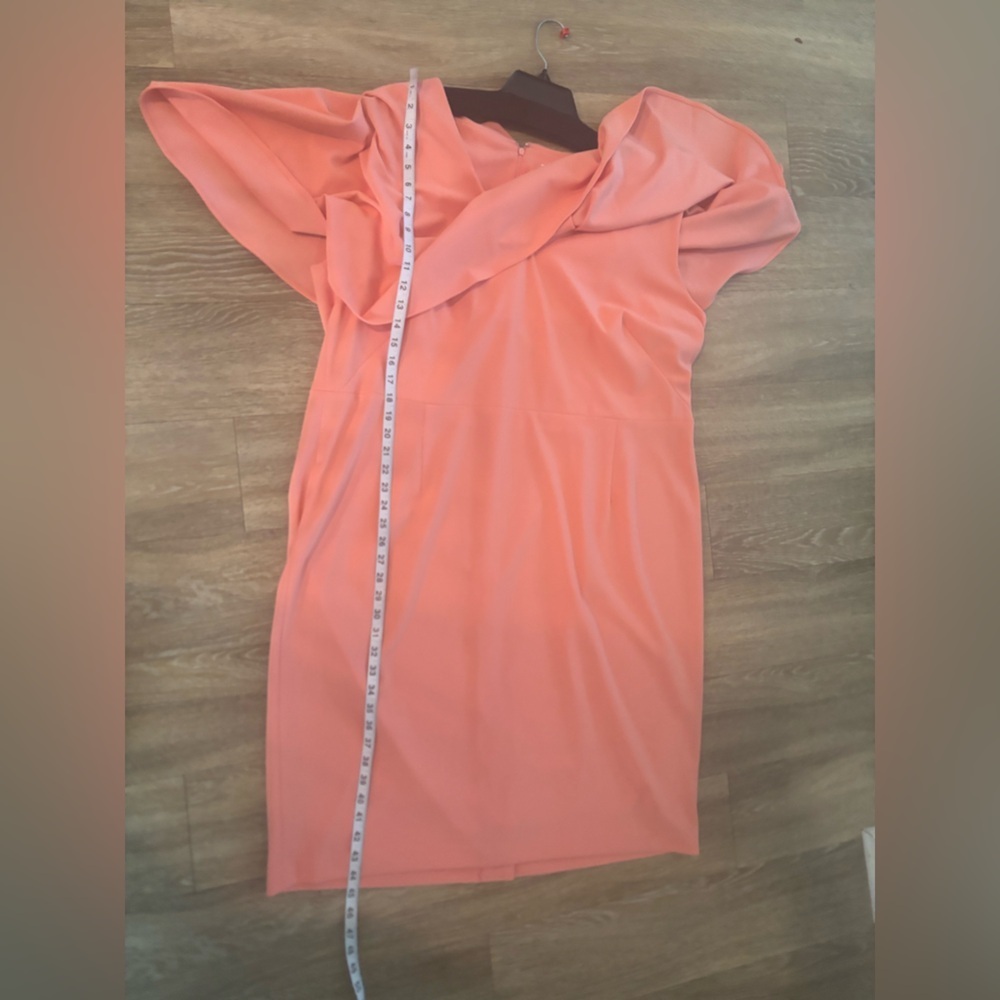 Calvin Klein Womens Dress Peach V-Neck 22W Cape Sheath Work to Dinner Elegant - Picture 8 of 10